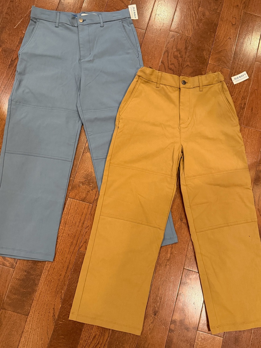 NWT 2 PAIR Old Navy Boys Casual Chino Pants in Blue and Mustard